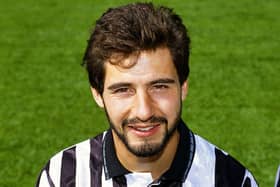 Newcastle United player Gavin Peacock poses for his headshot at the 1990/91 pre-season photocall at St James' Park on July 17, 1991 in Newcastle, England.