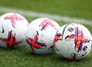 A detailed view of the Nike Flight Aerowsculpt Hi-Vis Premier League match ball prior to the Premier League match between Newcastle United and Wolverhampton Wanderers at St. James Park on March 12, 2023 in Newcastle upon Tyne, England. (Photo by Naomi Baker/Getty Images)