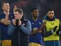 Newcastle United head coach Eddie Howe applauds the fans at the St Mary's Stadium last week.