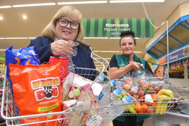 Rev Lesley Jones and Morrisons Jarrow community champion Andria Williams.