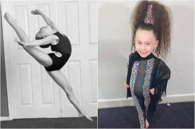 Isabella won the competition with a black and white shot of her best moves during lockdown (left).