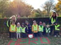 Children from Nurserytime Hebburn with their poppy tribute.