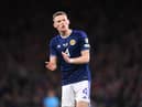 Scotland player Scott McTominay in action during the UEFA EURO 2024 qualifying round group A match between Scotland and Spain at Hampden Park on March 28, 2023 in Glasgow, Scotland. (Photo by Stu Forster/Getty Images)
