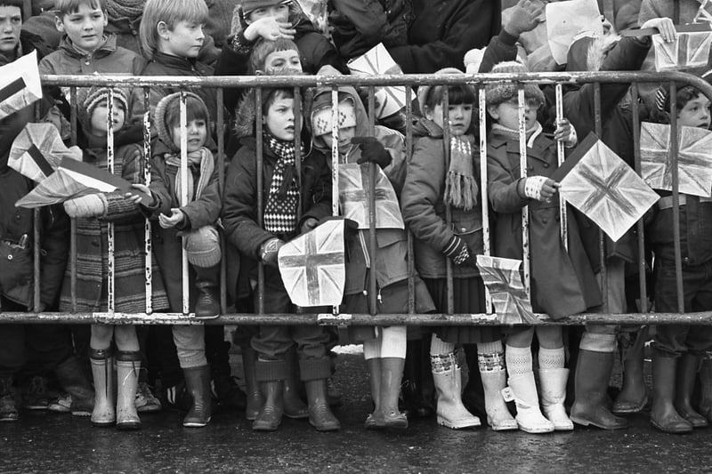 These young royal fans were trying to get a view of Princess Anne in Sunderland. Can you spot someone you know?