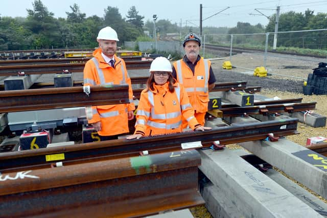 Nexus Major Projects Director Cathy Massarella with Nexus Project Manager and Buckingham Group Site Manager Mal Palmer at the Metro Flow site