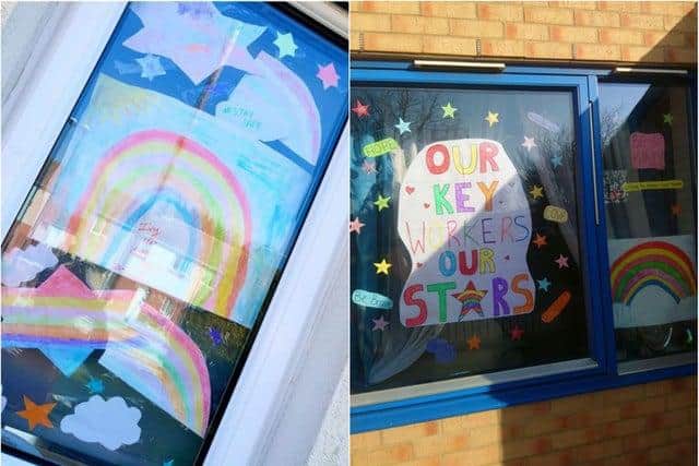 Drawings of rainbows have appeared in windows across South Tyneside. Photos submitted by Rebecca Thorpe.