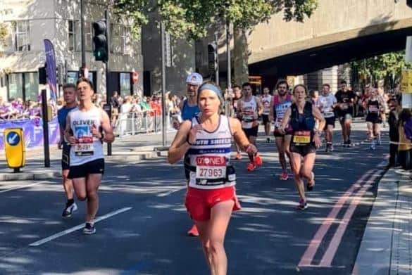 Rachel Hawden during the London Marathon