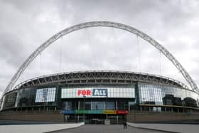 LONDON, ENGLAND - MARCH 14: General view outside Wembley Stadium on March 14, 2020 in London, England. (Photo by Catherine Ivill/Getty Images)