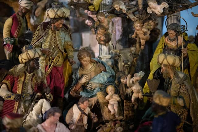The 18th century nativity features 421 human and animal figures