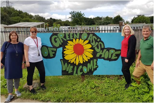 Emma Lewell-Buck with the NECA Community Garden Summer Holiday Club team.