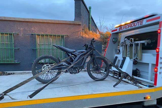 Electric motorbikes are a problem across the country, including in East Lothian where this one was seized by police