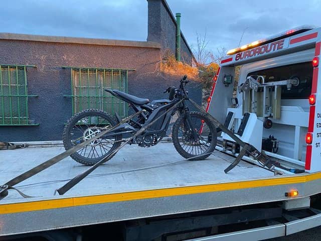 Electric motorbikes are a problem across the country, including in East Lothian where this one was seized by police