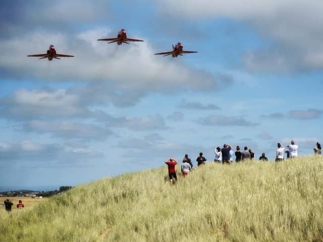 The Red Arrows as they headed to Southport Air Show.