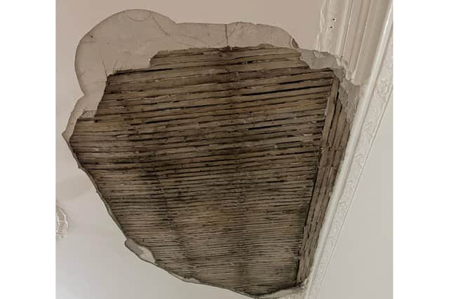 The ceiling collapsed just before 7pm on Tuesday, October 18.