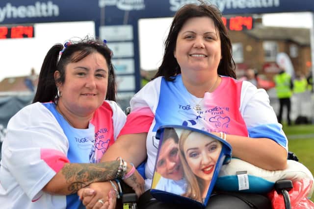 Caroline Curry, left, and Lisa Rutherford did the Great North Run 2018 to raise funds for the Chloe and Liam Together Forever Trust, named in memory of their son and daughter.