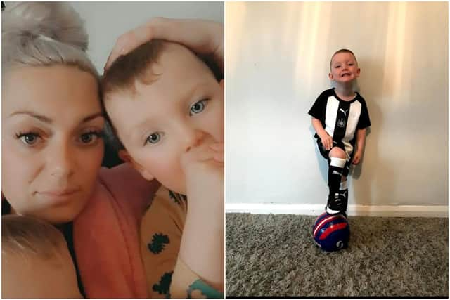 Mum Kayleigh Johnston with son Robbie.