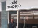 Karl Bourdiec outside Cafe Obscura
