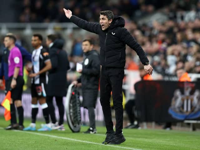 Bruno Lage, Manager of Wolverhampton Wanderers reacts during the Premier League match between Newcastle United and Wolverhampton Wanderers at St. James Park on April 08, 2022 in Newcastle upon Tyne, England. (Photo by Naomi Baker/Getty Images)