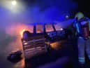A car fire in Cato Square, Southwick, Sunderland