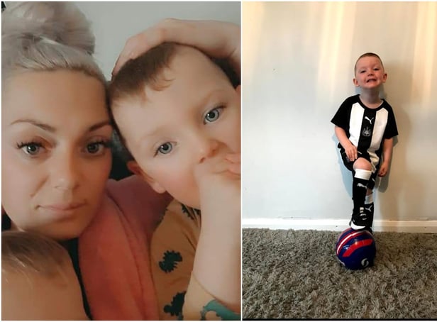 Mum Kayleigh Johnston with son Robbie.