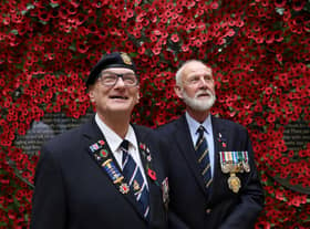 War veterans David John Dade (Left) and Ken Sprowles at the launch of the Royal British Legion's Poppy Appeal in central London (photo: Getty Images)