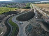 Work on the eastern side of the A19, with Town End Farm visible in the distance