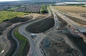Work on the eastern side of the A19, with Town End Farm visible in the distance