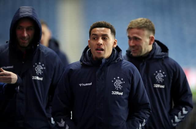 GLASGOW, SCOTLAND - FEBRUARY 20: James Tavernier of Rangers FC arrives prior to the UEFA Europa League round of 32 first leg match between Rangers FC and Sporting Braga at Ibrox Stadium on February 20, 2020 in Glasgow, United Kingdom. (Photo by Ian MacNicol/Getty Images)
