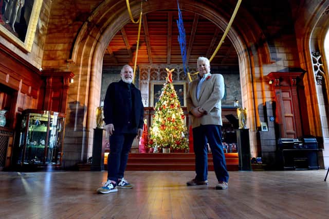 Saints & Angels Christmas event at Bamburgh Castle. From left costume designer Adrian Lillie and castle owner Francis Watson-Armstrong.