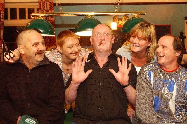 Cutting back to 2005 and the Longship in Hebburn where a sponsored trim was being braved by these customers for Children In Need. Phil Garrett, Paul Hanson and David O'Brien were given the charity shave by Claire Thompson and bar manager Julie Green.