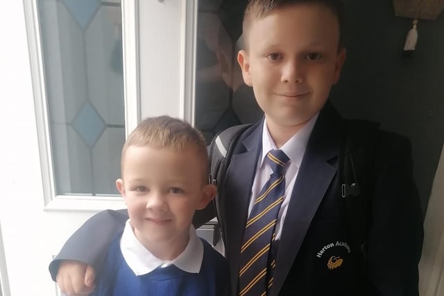 Back to school in South Tyneside. Lewis and Leo ready for their new chapters in junior school and senior school.