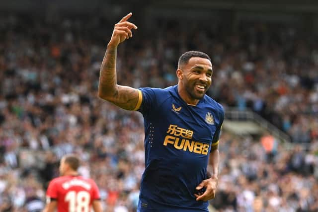 Newcastle United striker Callum Wilson celebrates after scoring against Athletic Bilbao.