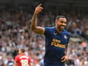 Newcastle United striker Callum Wilson celebrates after scoring against Athletic Bilbao.