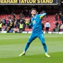 James Trafford celebrates the win over Watford. Photo: Kelvin Lister-Stuttard