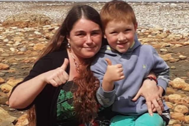Amelia-Rose Sturrock with her nephew Riley Mitchell.