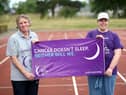 Relay for Life organiser Ann Walsh with brain tumour survivor Lily Slater ahead of the event at Monkton Stadium.