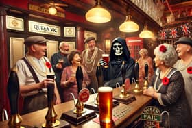 The Grim Reaper has been a regular at the Queen Vic for 40 years now.