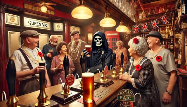 The Grim Reaper has been a regular at the Queen Vic for 40 years now.