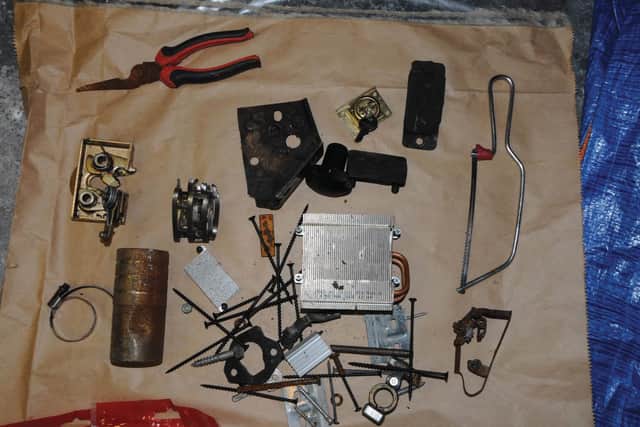 Photo issued by Greater Manchester Police of materials allegedly found in a Nissan Micra after the Manchester Arena bombing, which was shown at the Old Bailey in the court case of Hashem Abedi: Picture: GMP/PA.