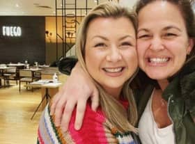 Rosie Ramsey and Giovanna Fletcher caught up in Fuego, Newcastle.