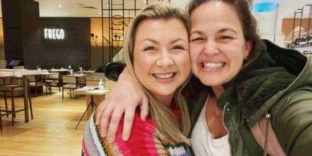 Rosie Ramsey and Giovanna Fletcher caught up in Fuego, Newcastle.
