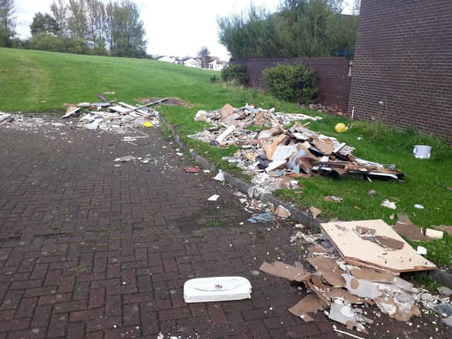 Fly-tipping at Temple Park in autumn 2020
