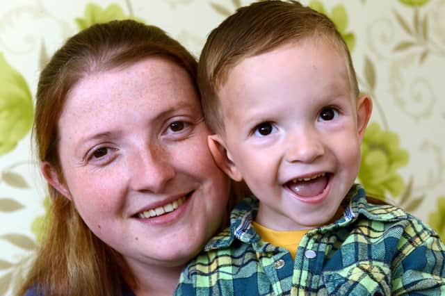 Two-year-old Jack with his mum Sarah in 2015.