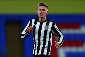 Lewis Cass in FA Youth Cup action for Newcastle United.