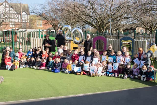 Big Pink Dress celebrates the 20th anniversary with children and staff from Harton Village Kindergarten