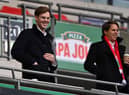Sunderland owner Kyril Louis-Dreyfus smiles during the Papa John's Trophy final.