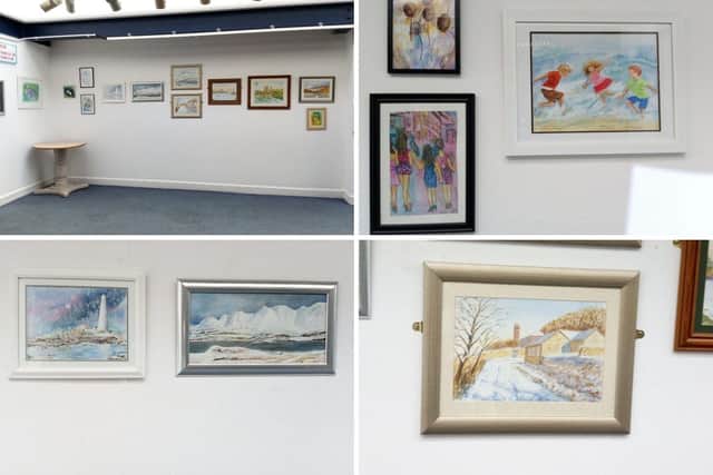Some of the work by the Tom Finch Watercolour Group.