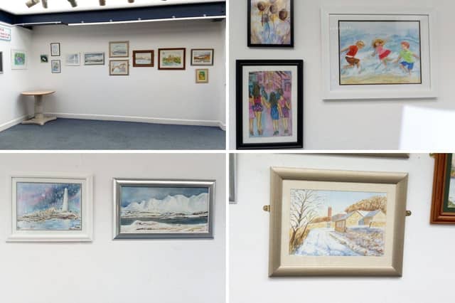 Some of the work by the Tom Finch Watercolour Group.