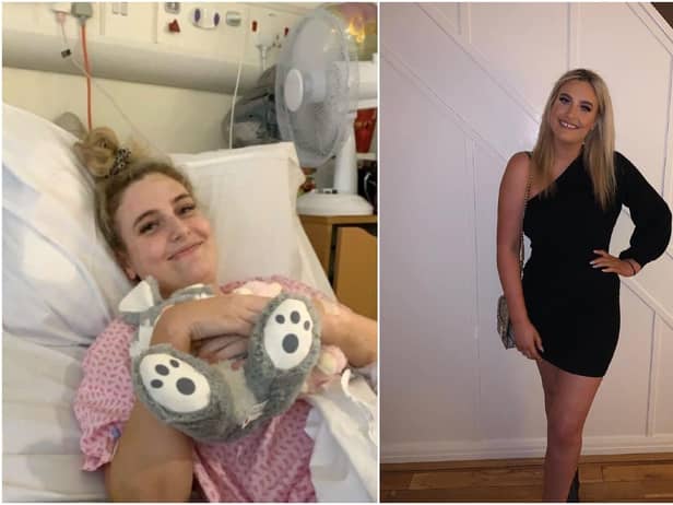 Rebecca recovering in hospital and just two weeks after being released