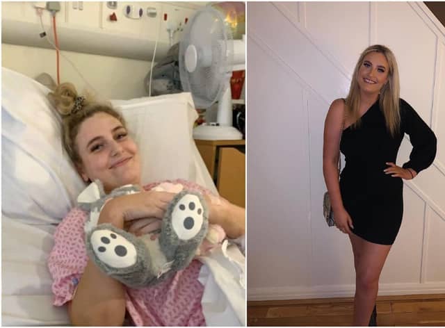 Rebecca recovering in hospital and just two weeks after being released